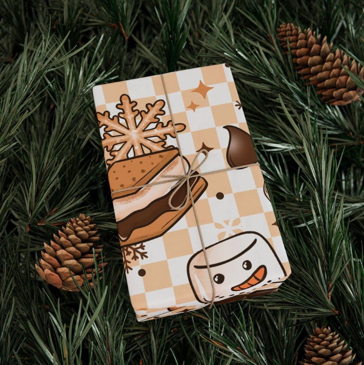 Festive Wrapping Paper- Snowman S'mores