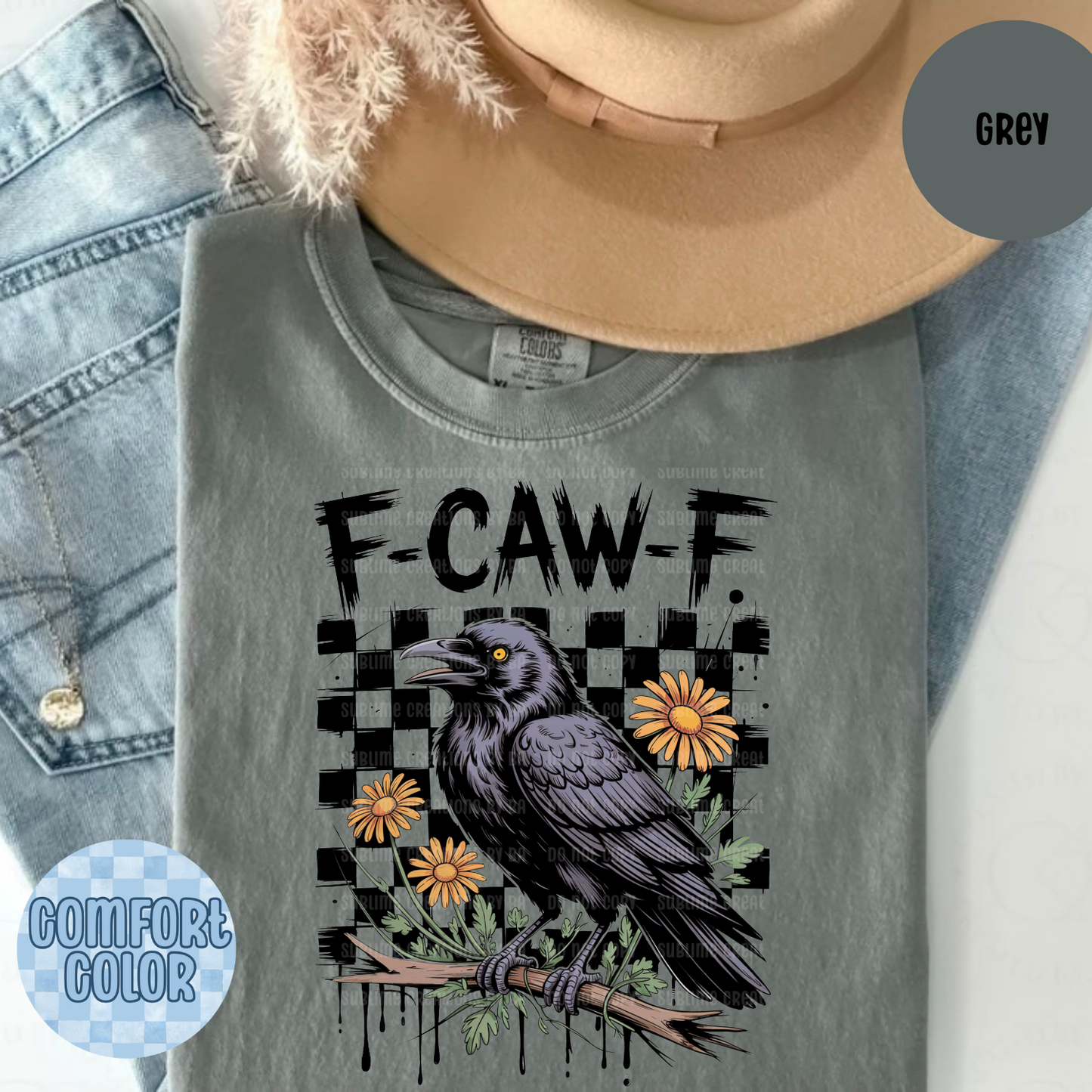 F•Caw•F Funny Crow Shirt, Black Crow Unisex