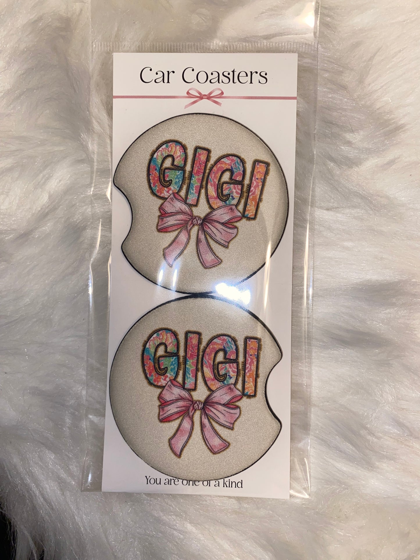 Gigi Floral Print Car Coaster Set