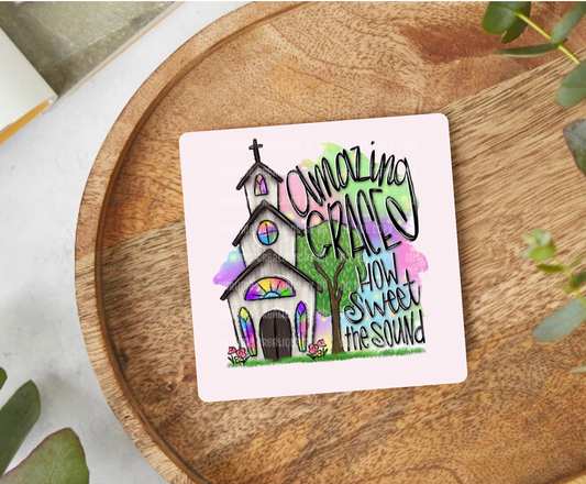 Amazing Grace How Sweet the Sound Desk Coaster