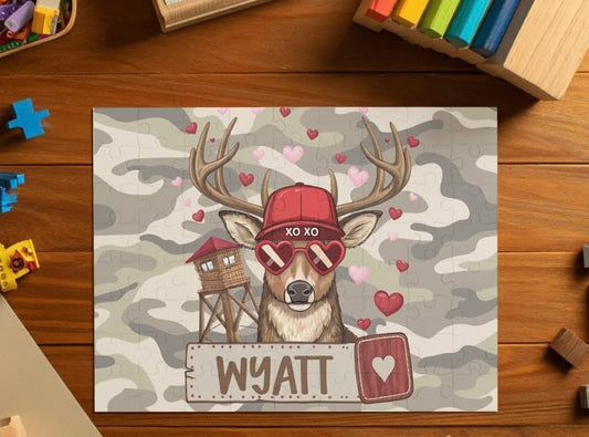 Hunting Camo Deer Personalized Puzzle