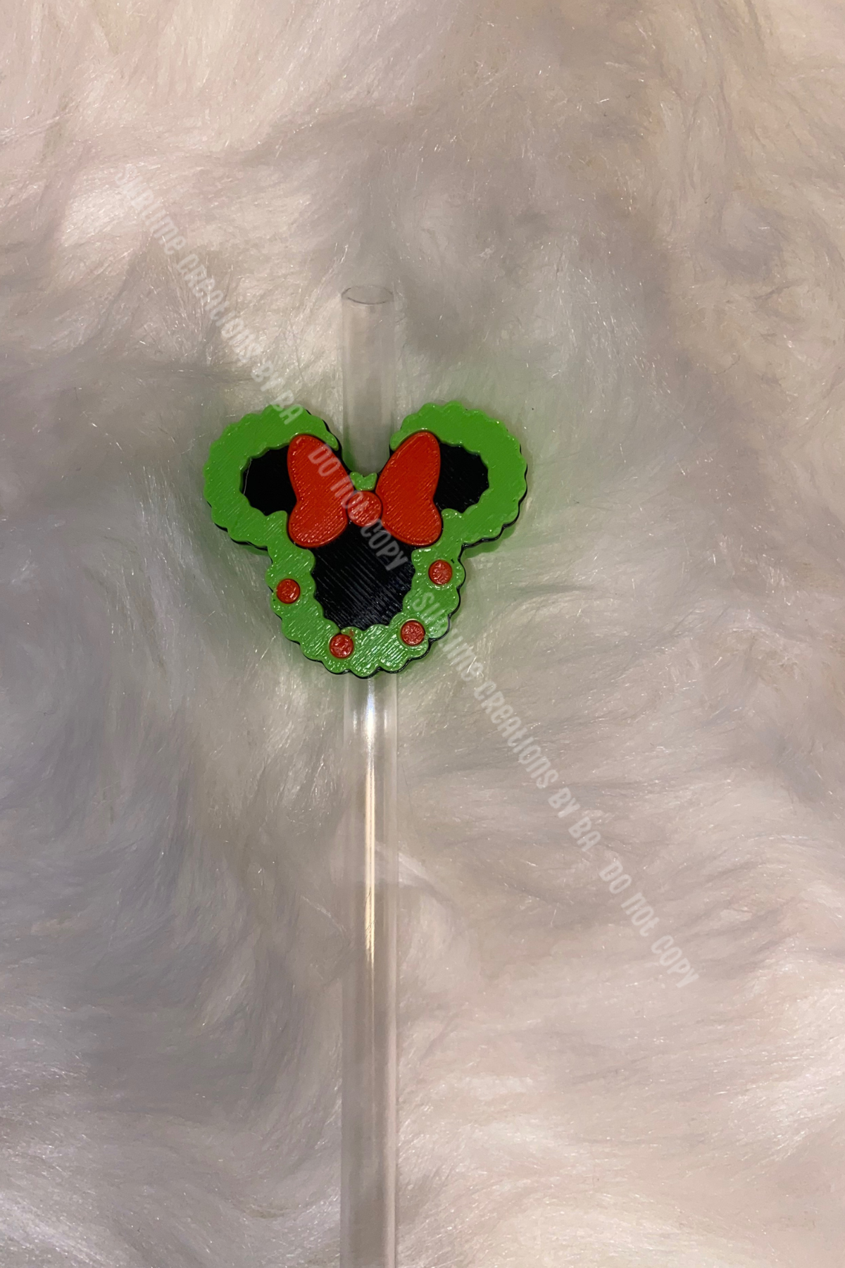 Christmas Wreath 3D Straw Topper