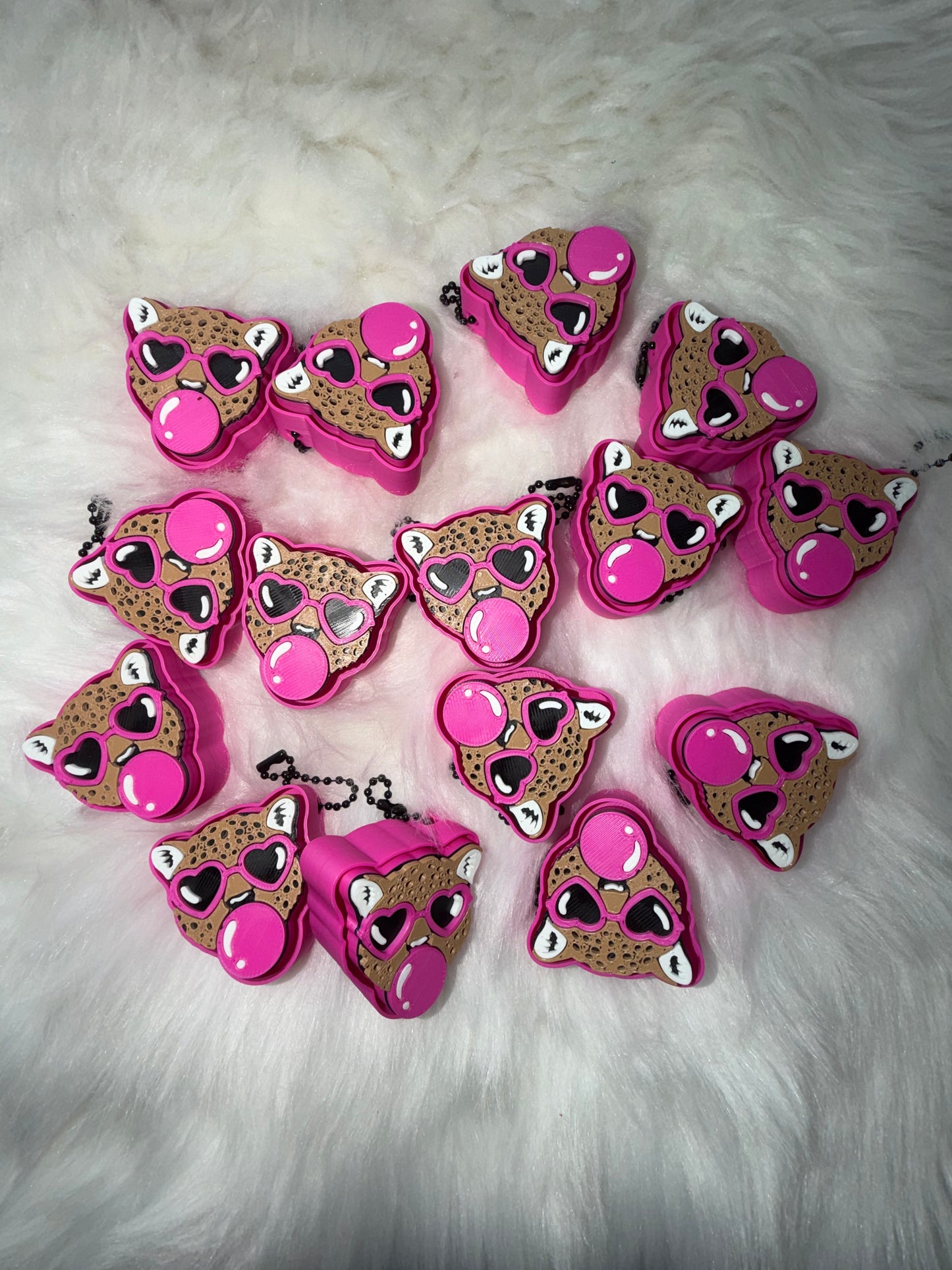 Cheetah Bumblegum Click It Keychain