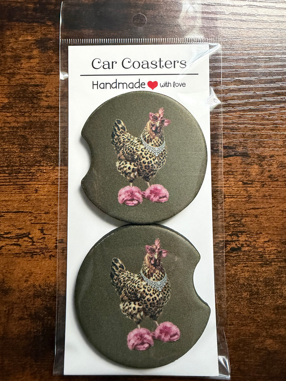 Leopard Chicken Car Coaster Sets