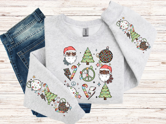 Santa Christmas Grid Sweatshirt