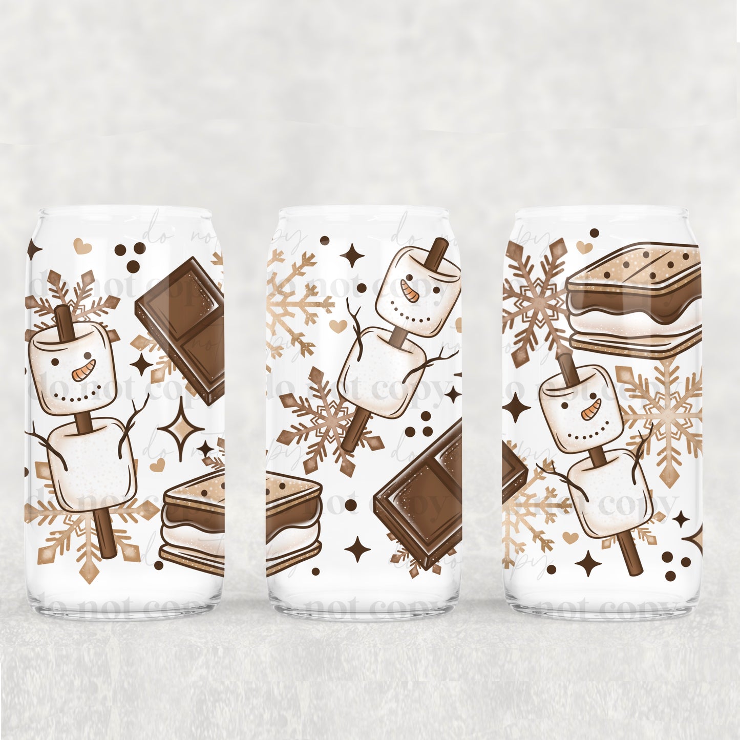 Winter/Christmas Frosted Libbey Cups