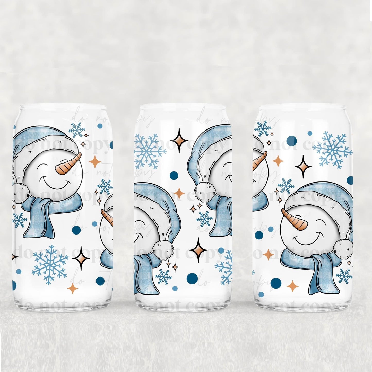 Winter/Christmas Frosted Libbey Cups