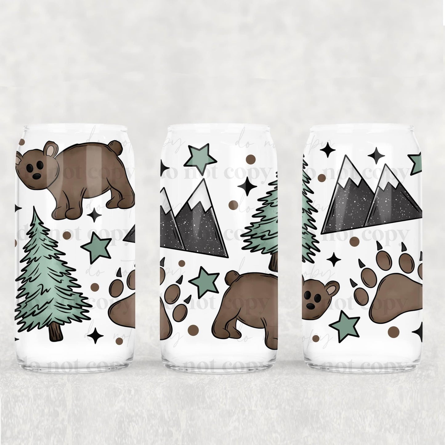 Winter/Christmas Frosted Libbey Cups