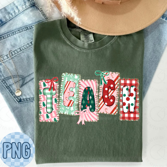 Custom Teacher Christmas PNG Digital File ONLY