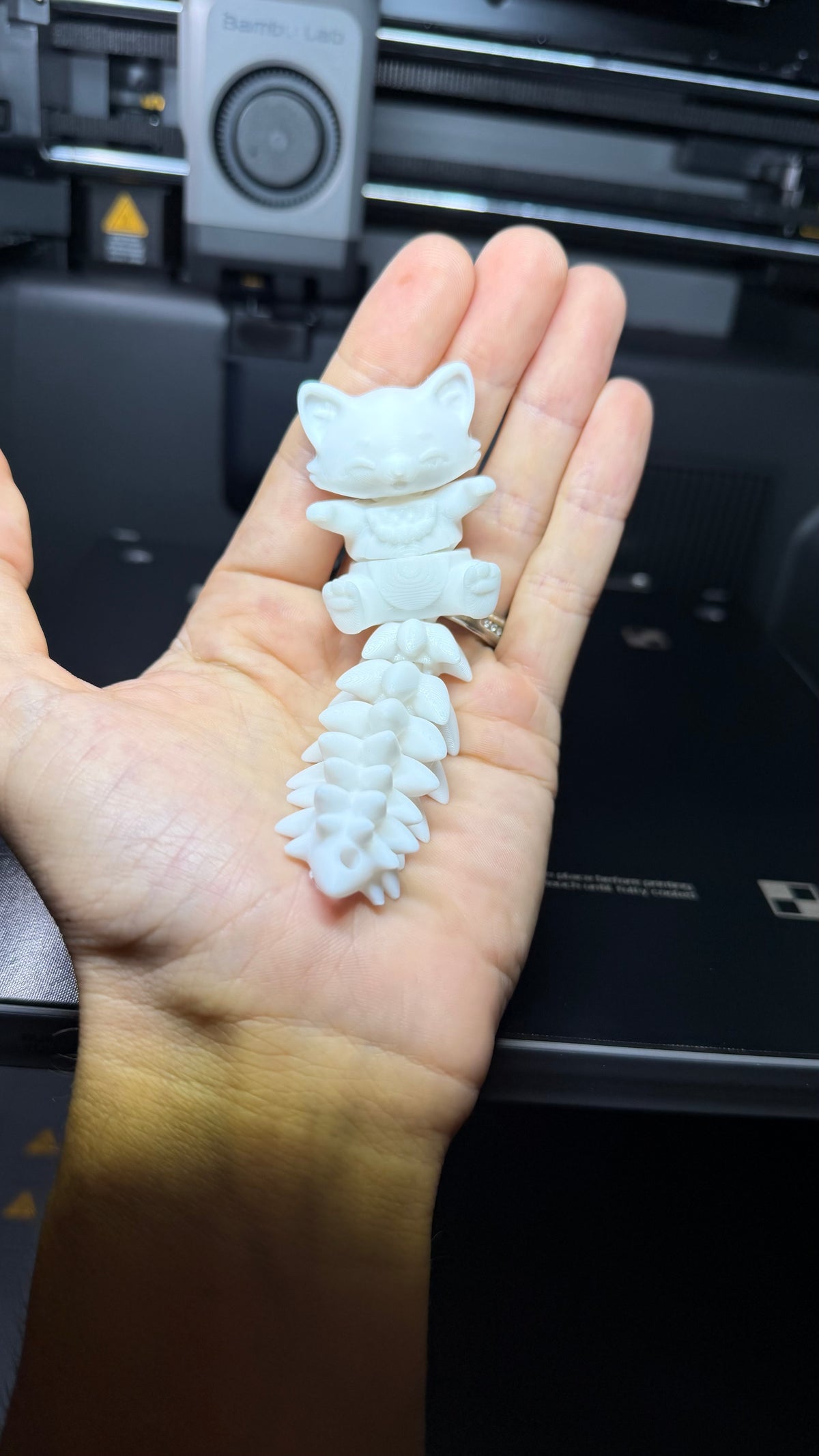 3D Printed Fluffy Tail Cute Flexi Fox Toy & Keychain