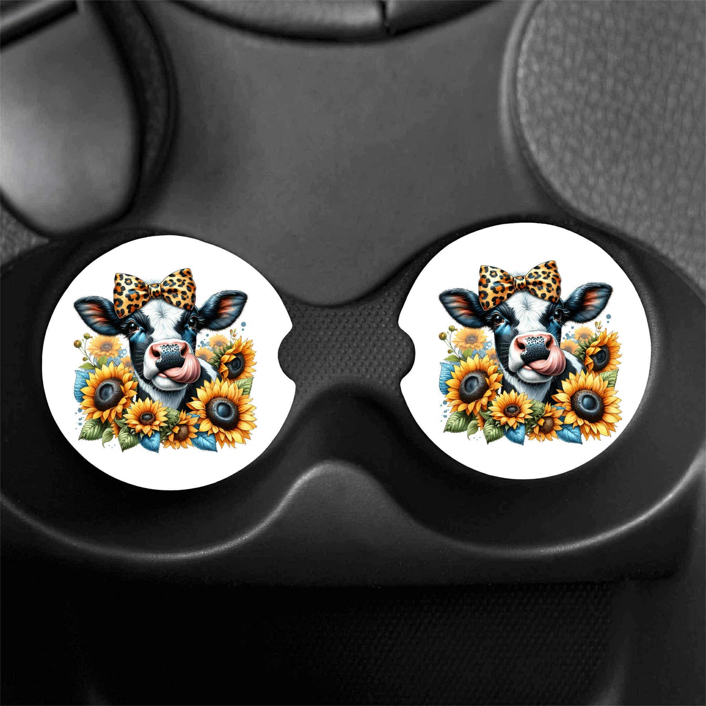 Fall Cow Car Coaster Set