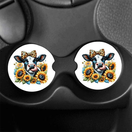Fall Cow Car Coaster Set