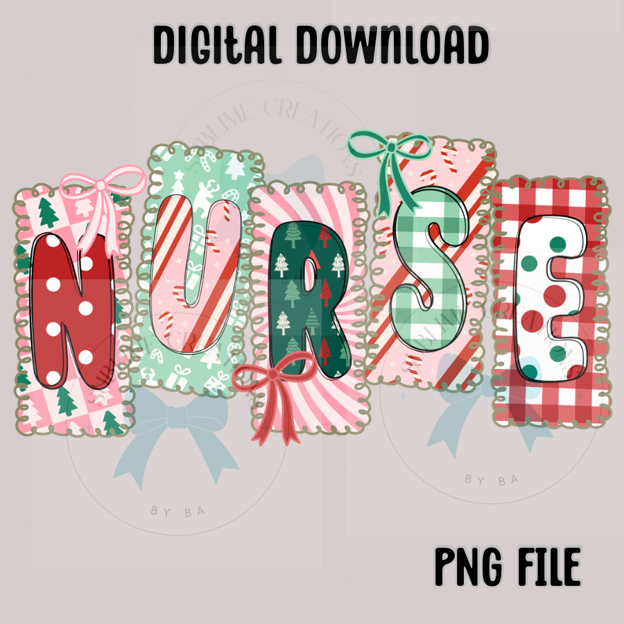 Custom Nurse Christmas PNGDigital File ONLY