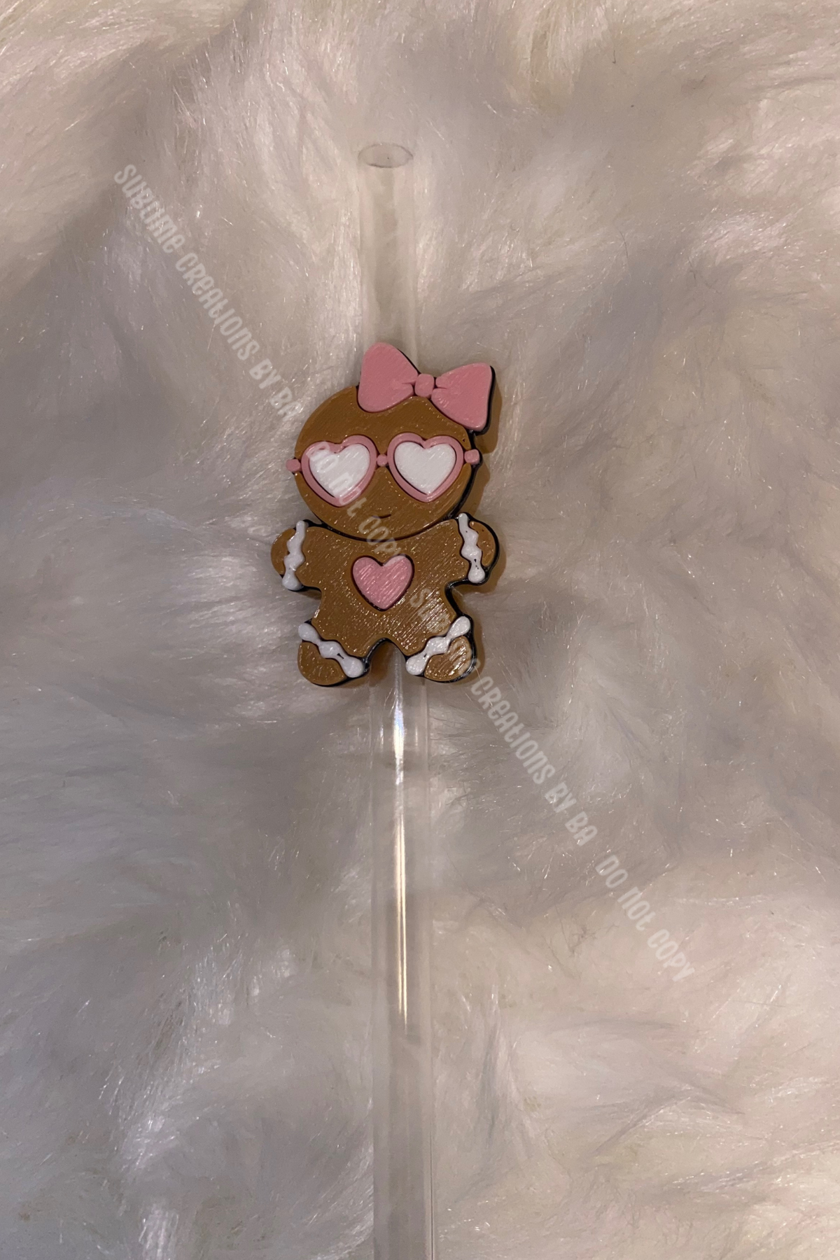 Gingerbread Girl 3D Straw Topper