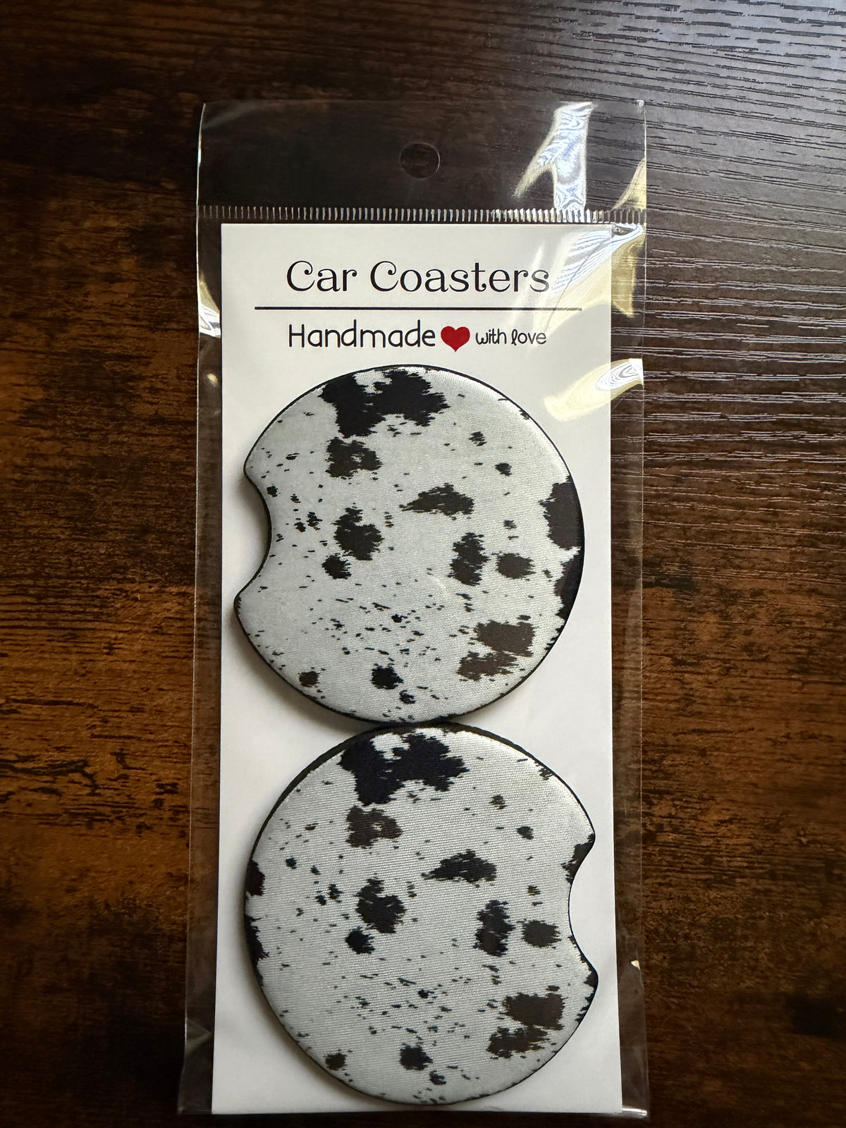 Cowhide Seamless Car Coaster Sets