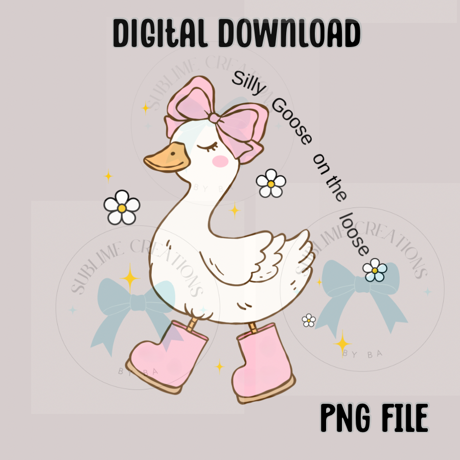 Silly Goose on the Loose PNG Digital File ONLY