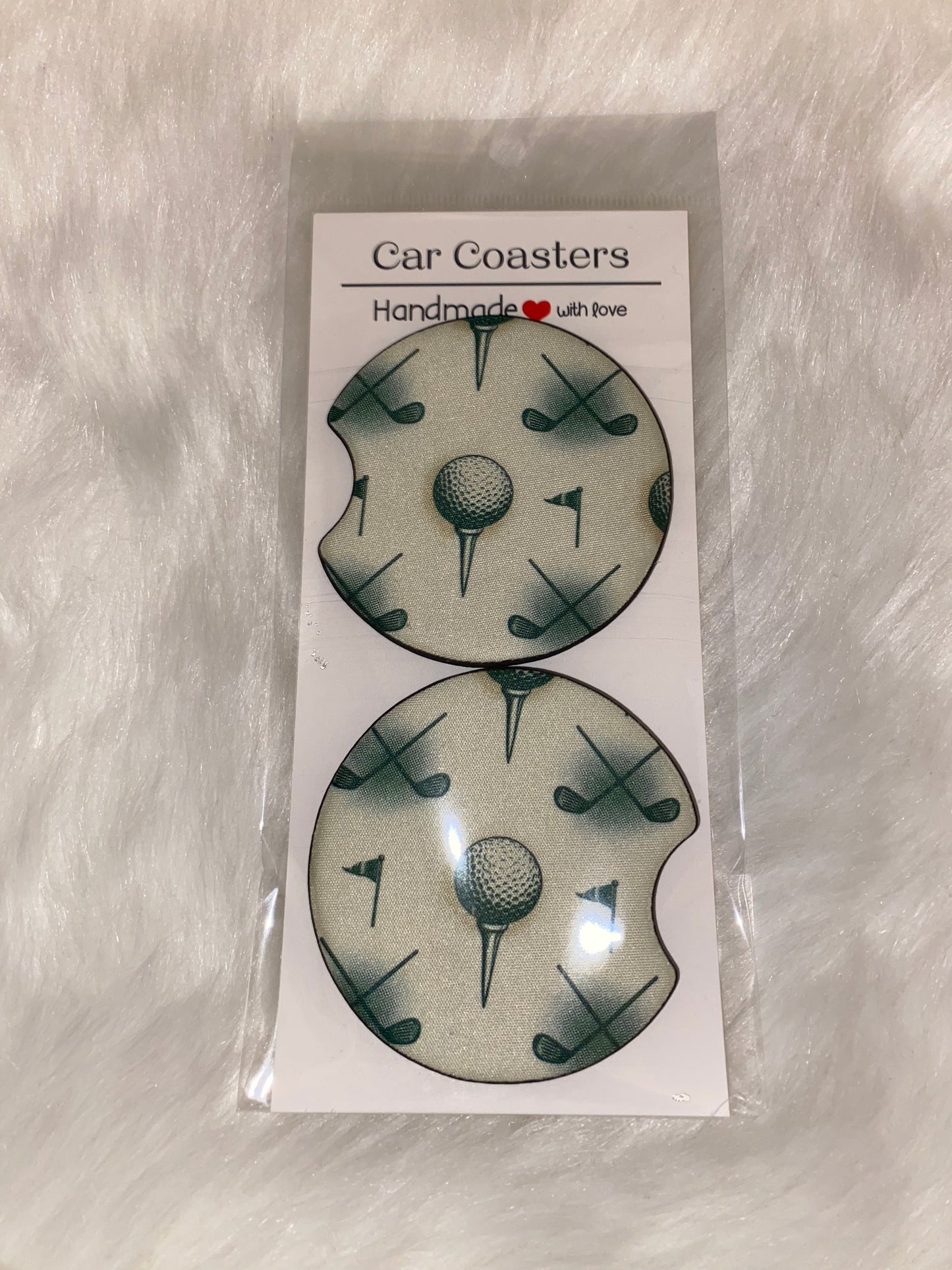 Golf Seamless Car Coaster Set