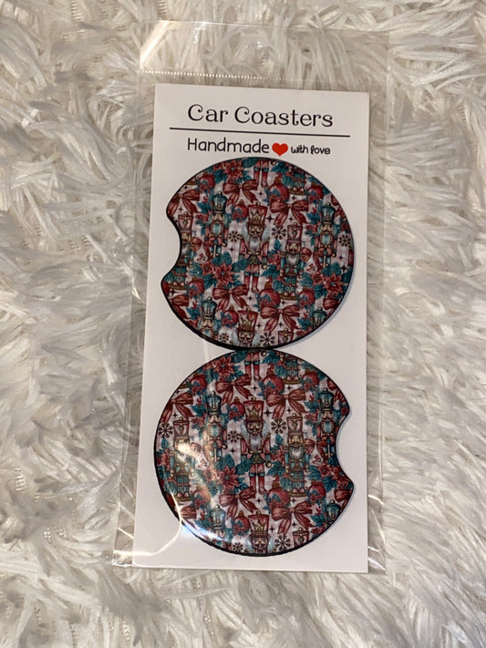 Nutcracker Print Car Coaster Set