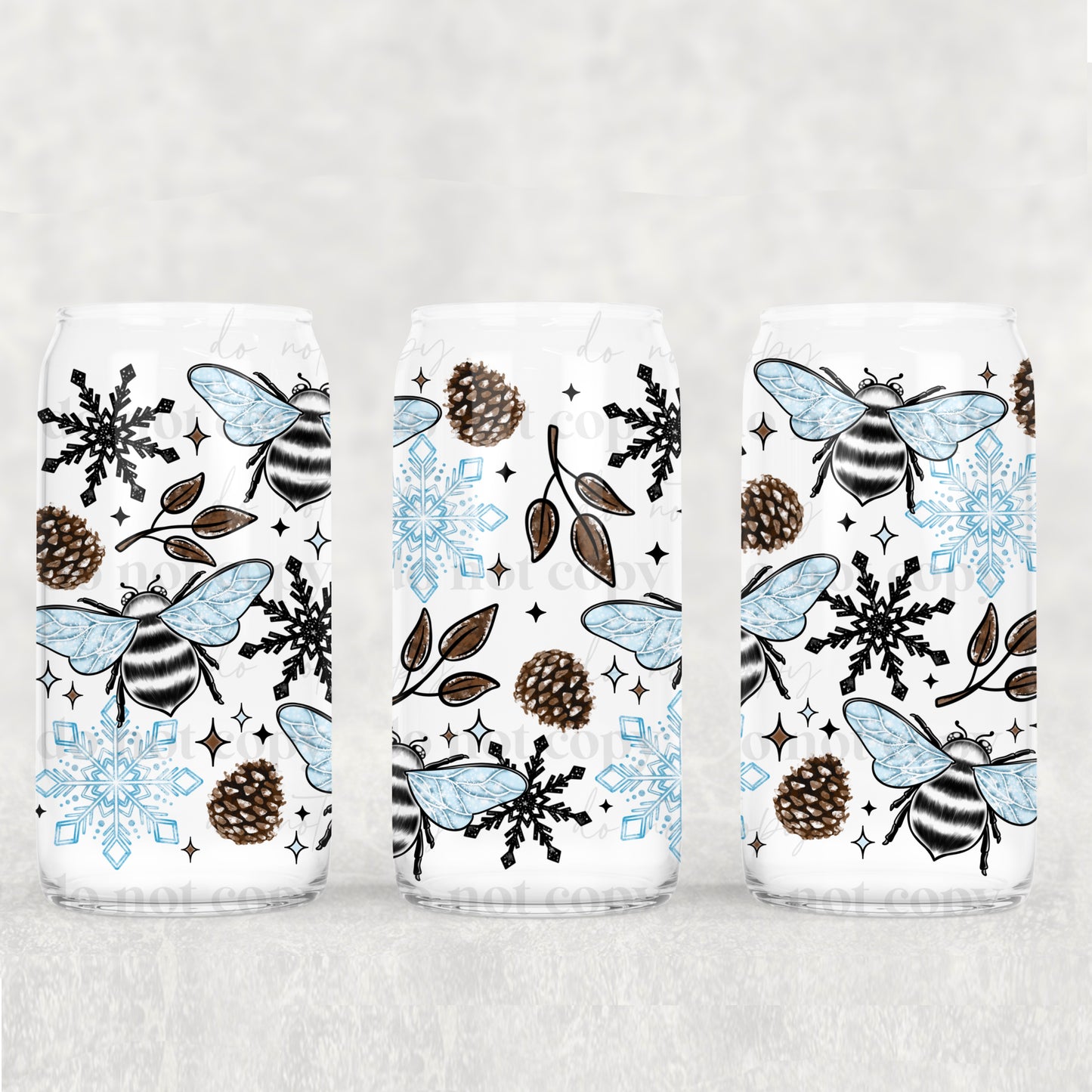 Winter/Christmas Frosted Libbey Cups