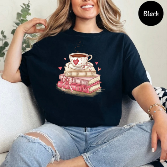 Valentine Book & Coffee Tee