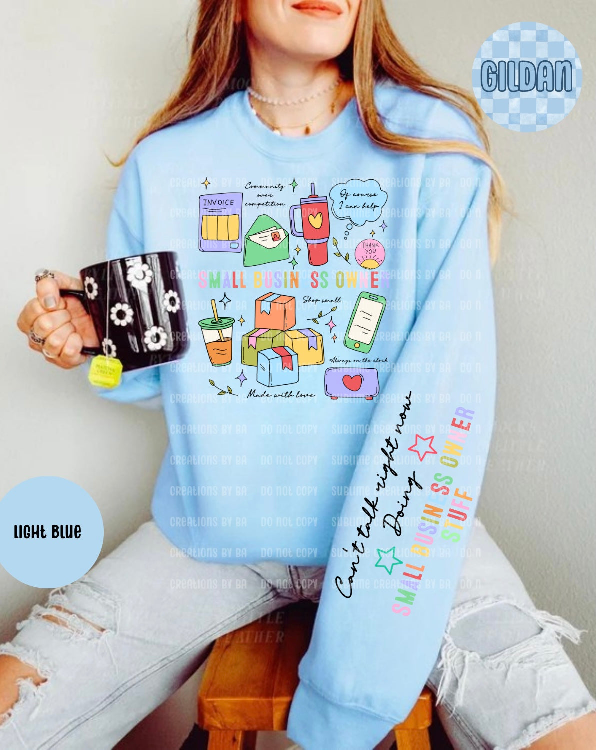 Small Business Owner Doodle Occupational Sweatshirt