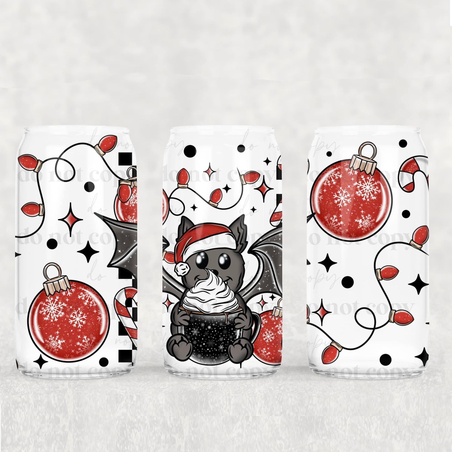 Winter/Christmas Frosted Libbey Cups