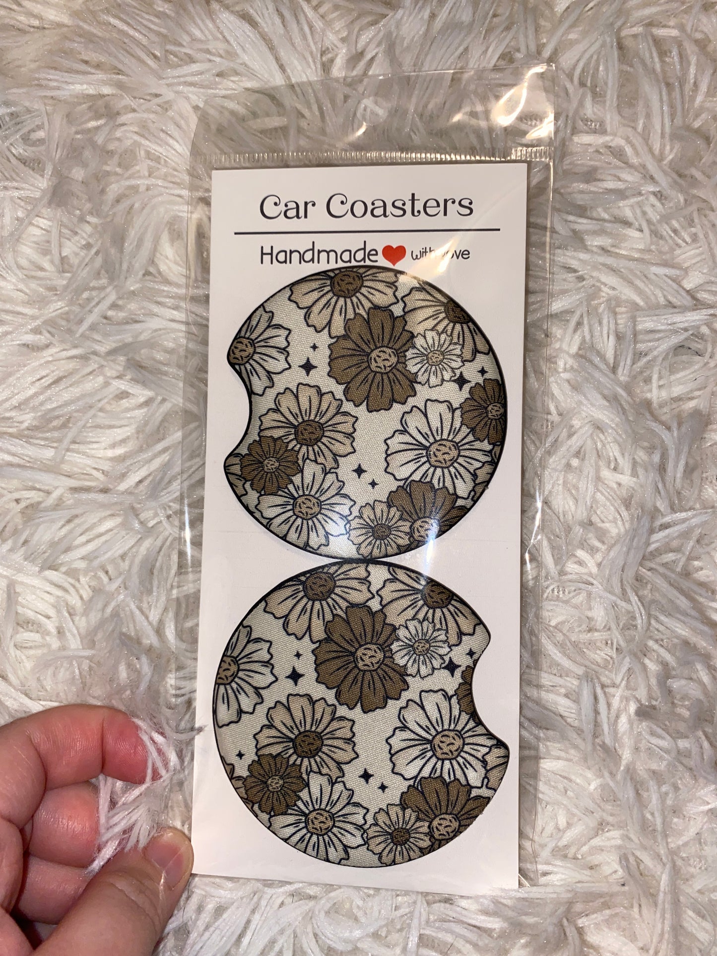 Mama Florals Print Car Coaster Set