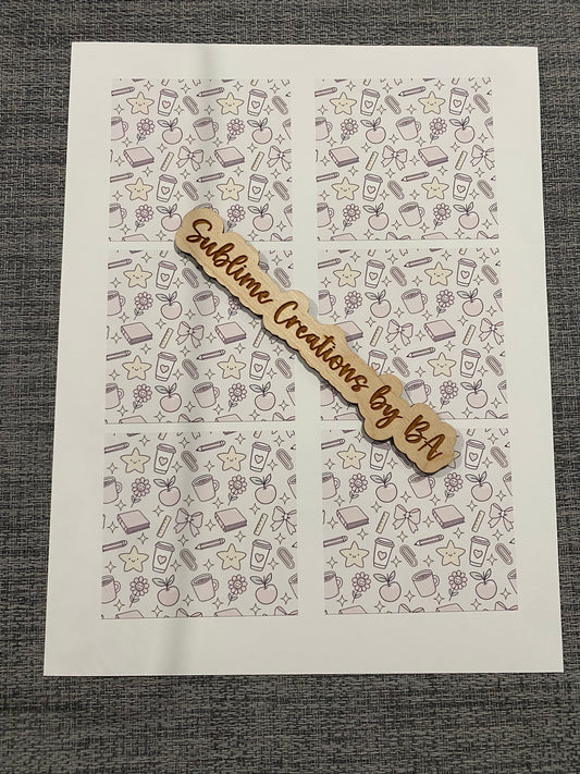 Pink Teacher Sublimation Transfer Sheet