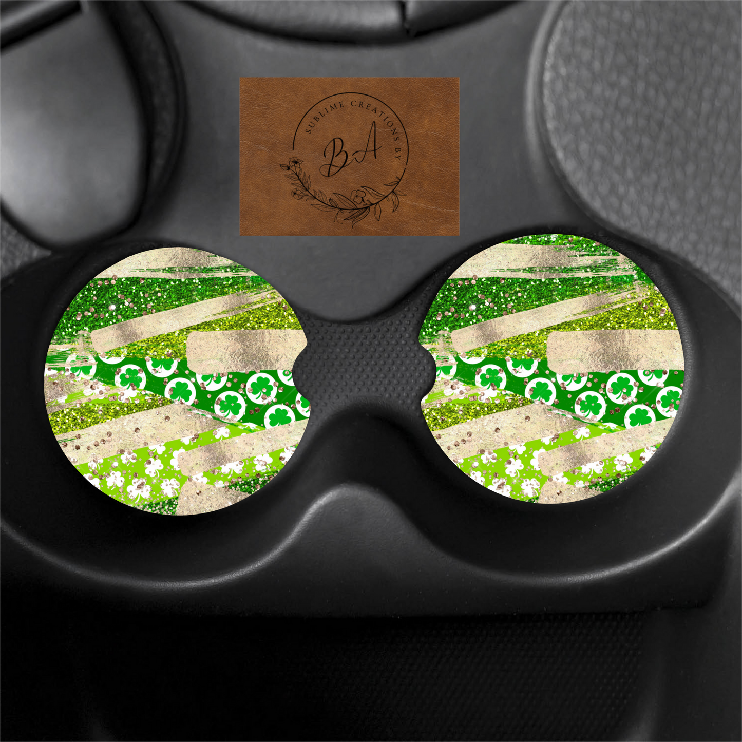 St Patty’s Design Print Car Coaster Set