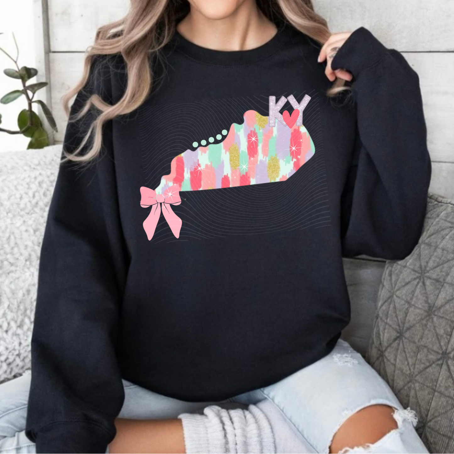 KY State Pastel Brushstroke Sweatshirt