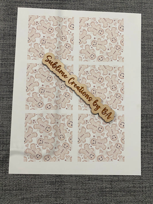 Gingerbread Heart Sublimation Transfer Sheet