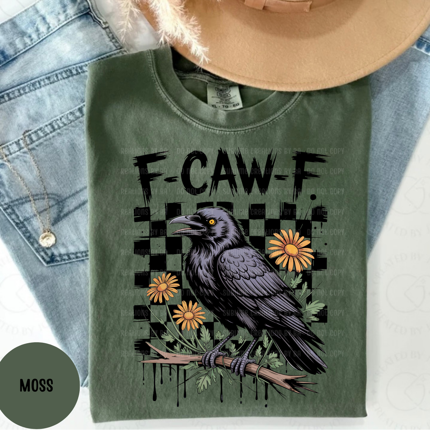 F•Caw•F Funny Crow Shirt, Black Crow Unisex