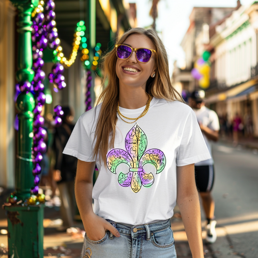 Mardi Gras Fleur De Lis DTF Print Only