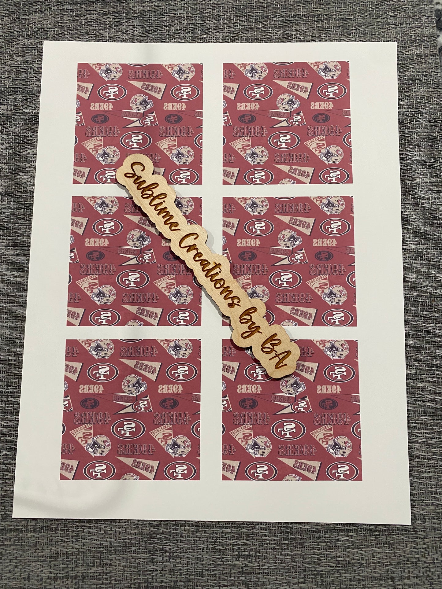 49ers Sublimation Transfer Sheet