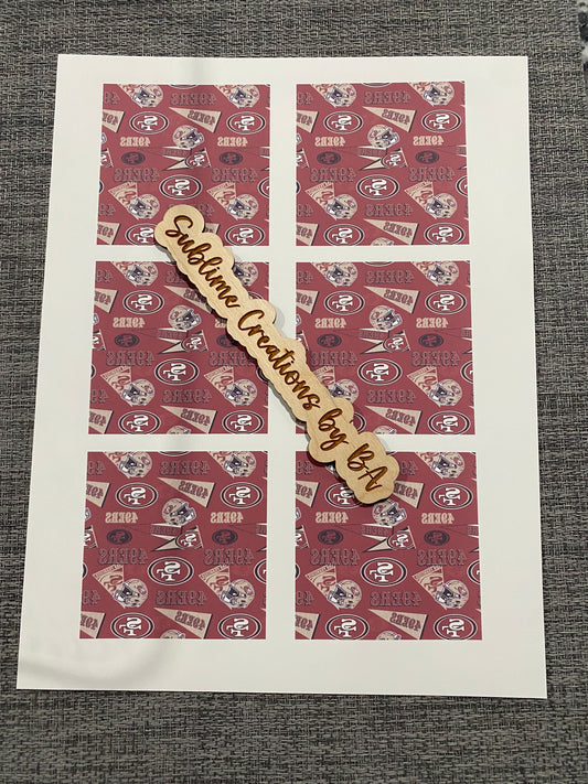49ers Sublimation Transfer Sheet