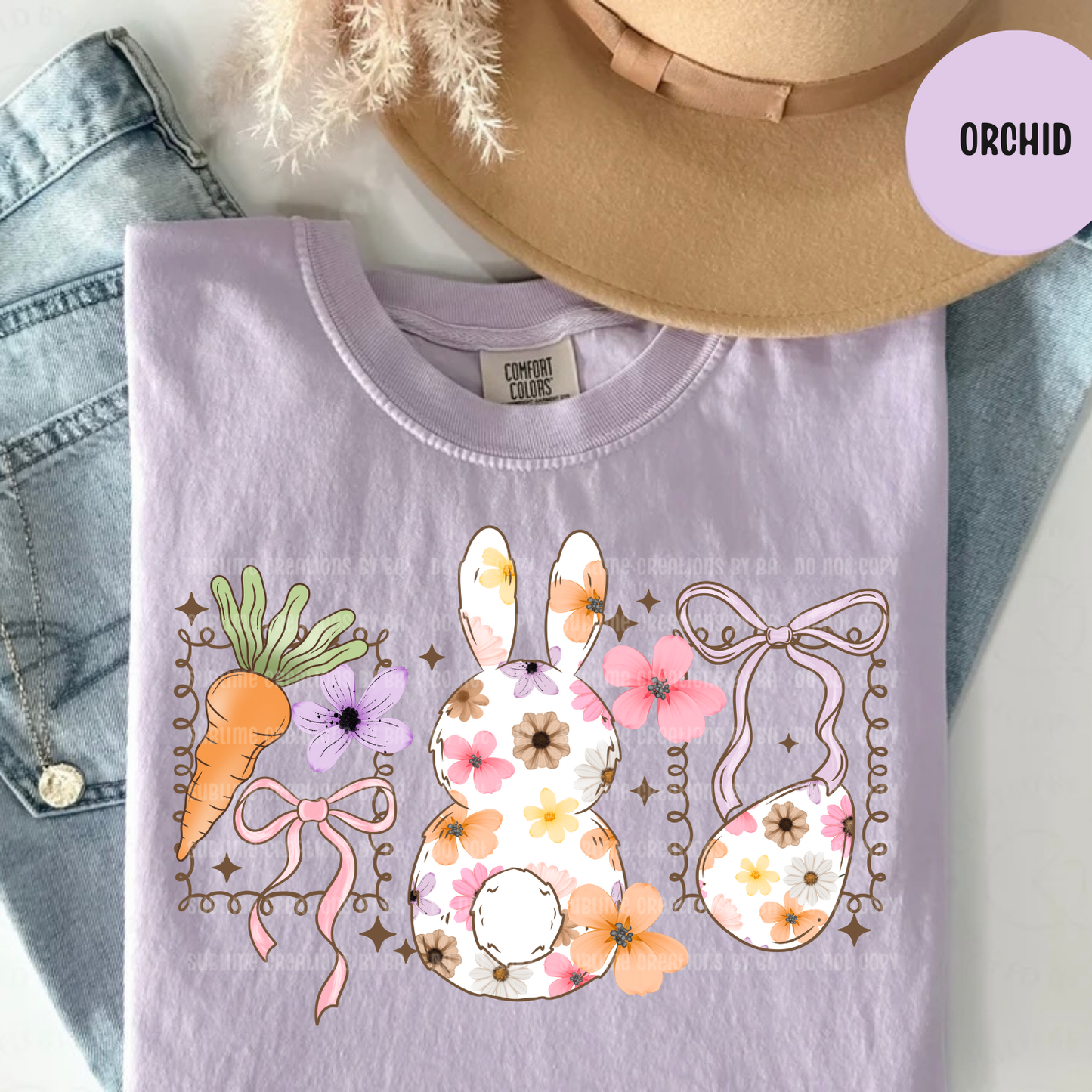 Bunny Floral Frames Adult Shirt
