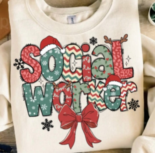 Social Worker Christmas Sweatshirt