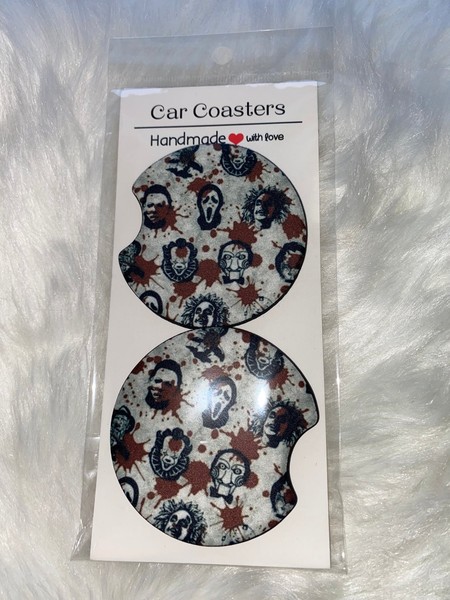 Horror Characters Print Car Coaster Sets