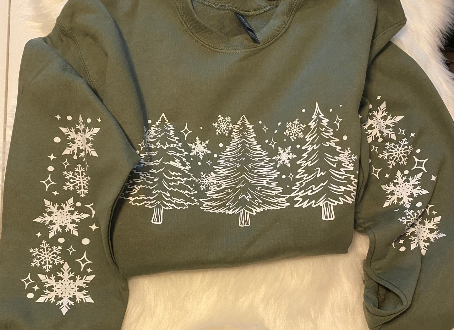 Trees and Snow w/Sleeves Sweatshirt