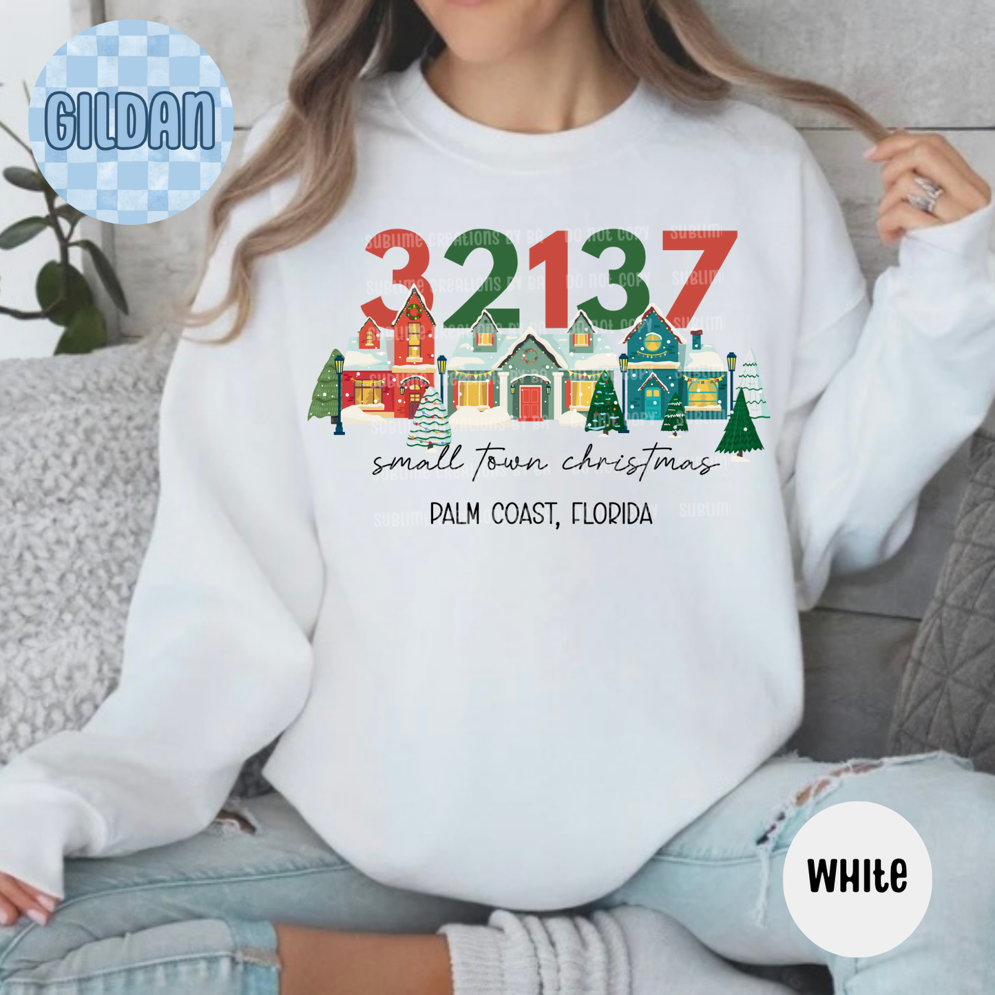 Custom Zipcode Small Town Christmas Sweatshirt