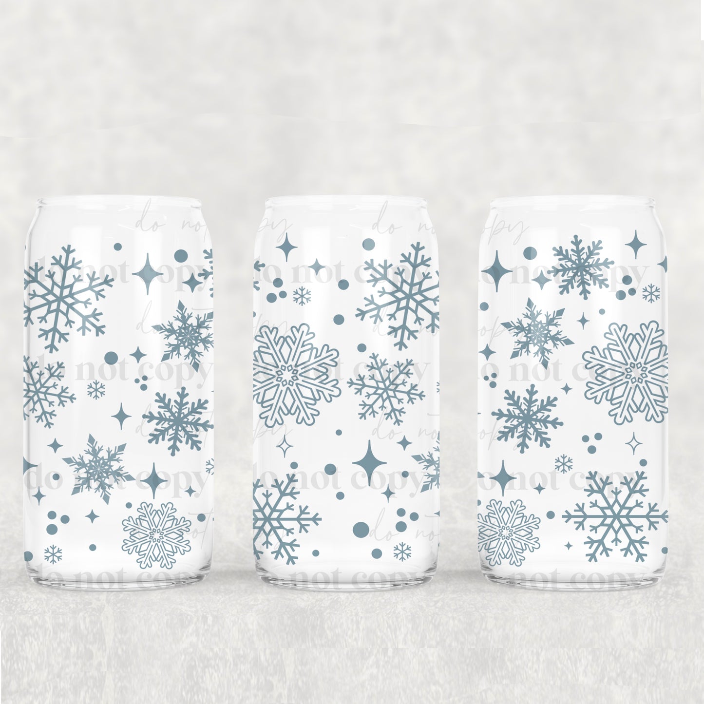 Winter/Christmas Frosted Libbey Cups