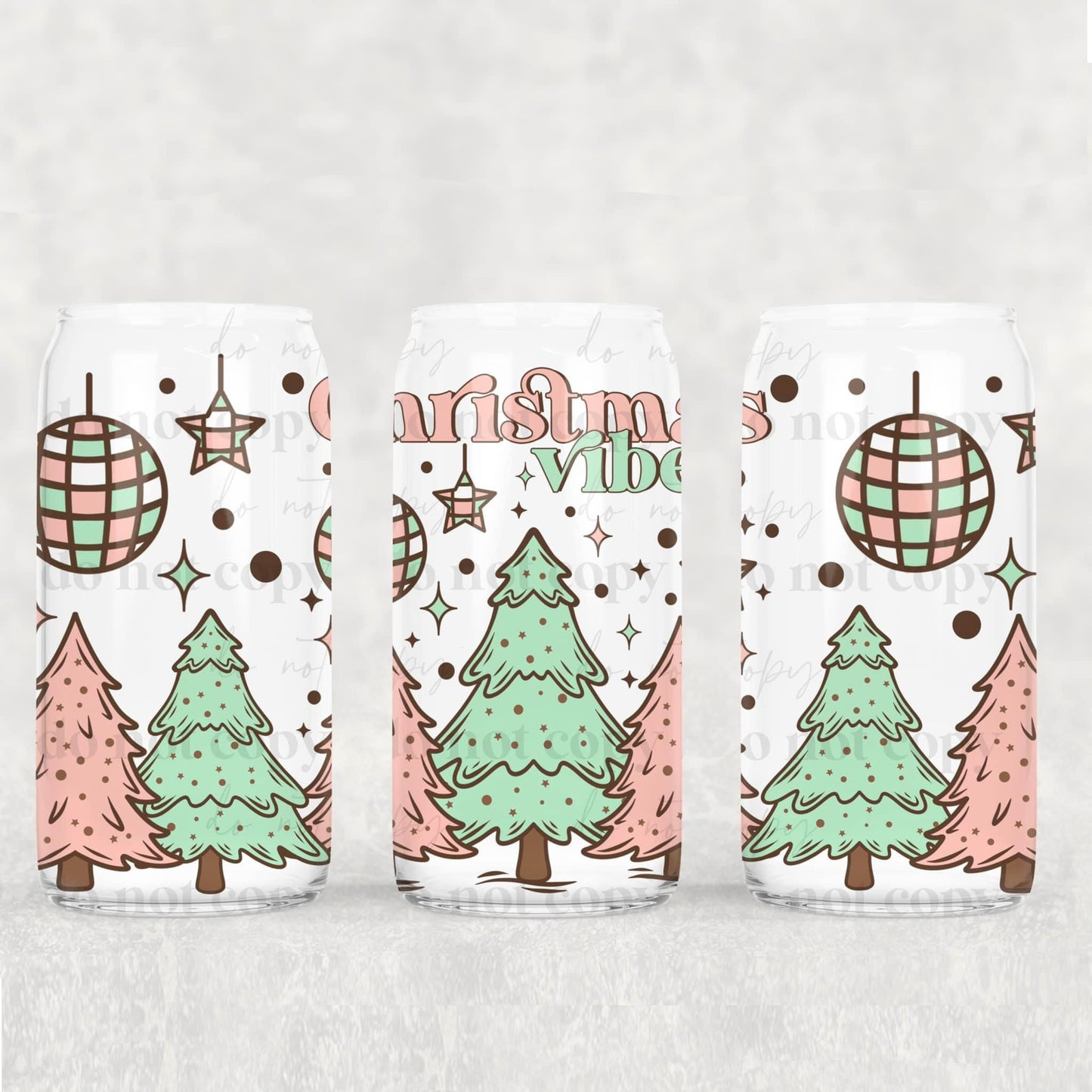 Winter/Christmas Frosted Libbey Cups