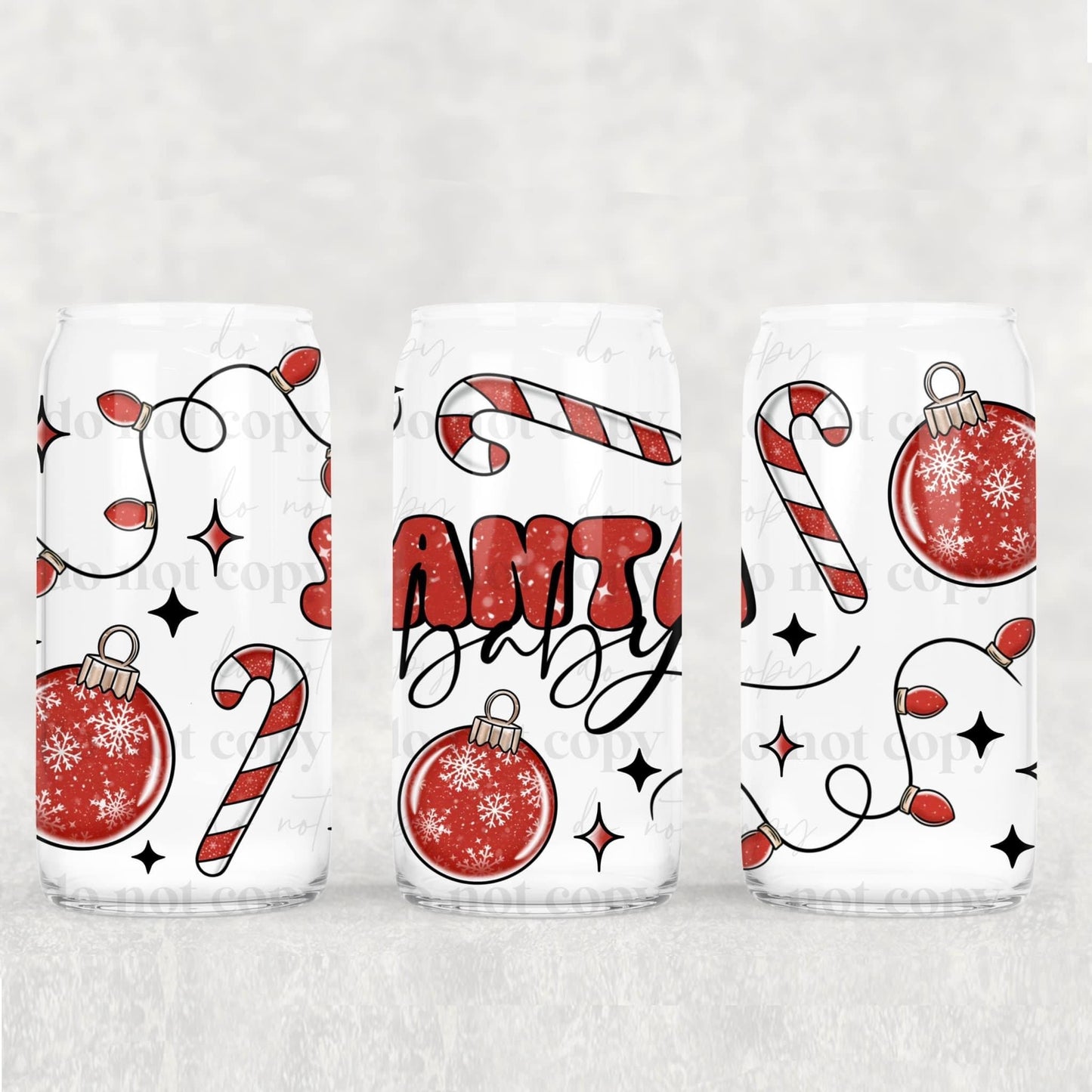 Winter/Christmas Frosted Libbey Cups