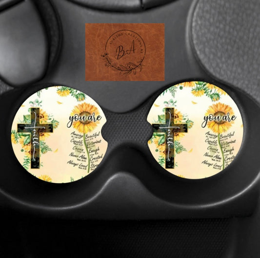 You are… Faith Car Coaster Set