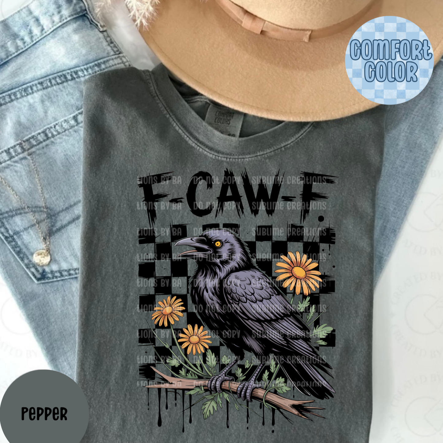 F•Caw•F Funny Crow Shirt, Black Crow Unisex