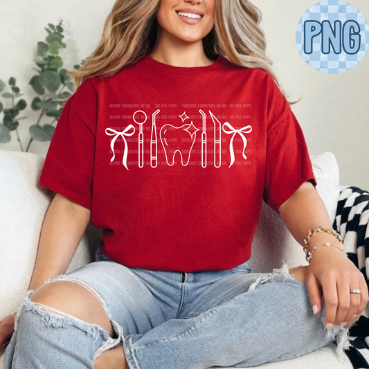 Dental Bow Outline PNG Digital File ONLY