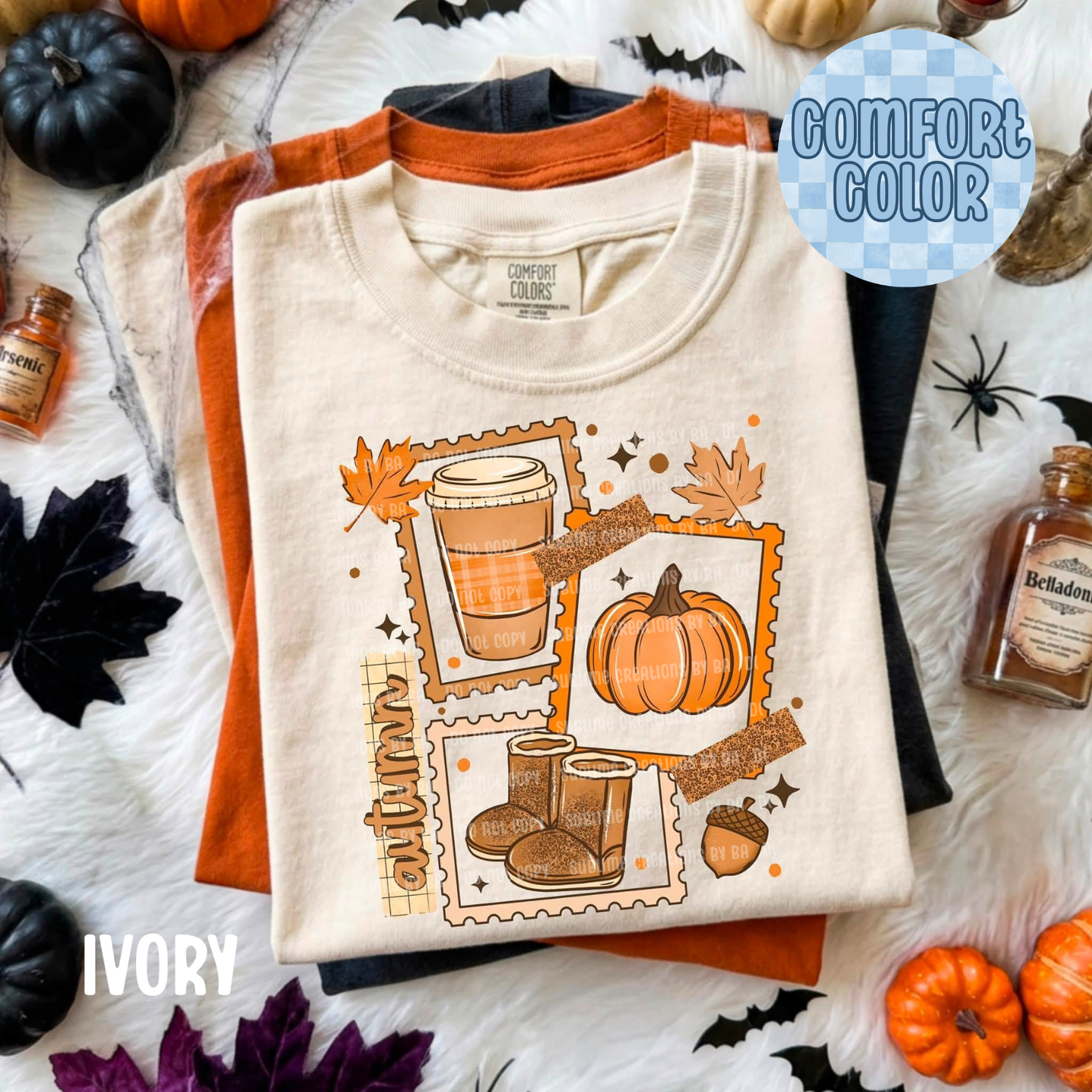 Autumn Stamp Collage Apparel