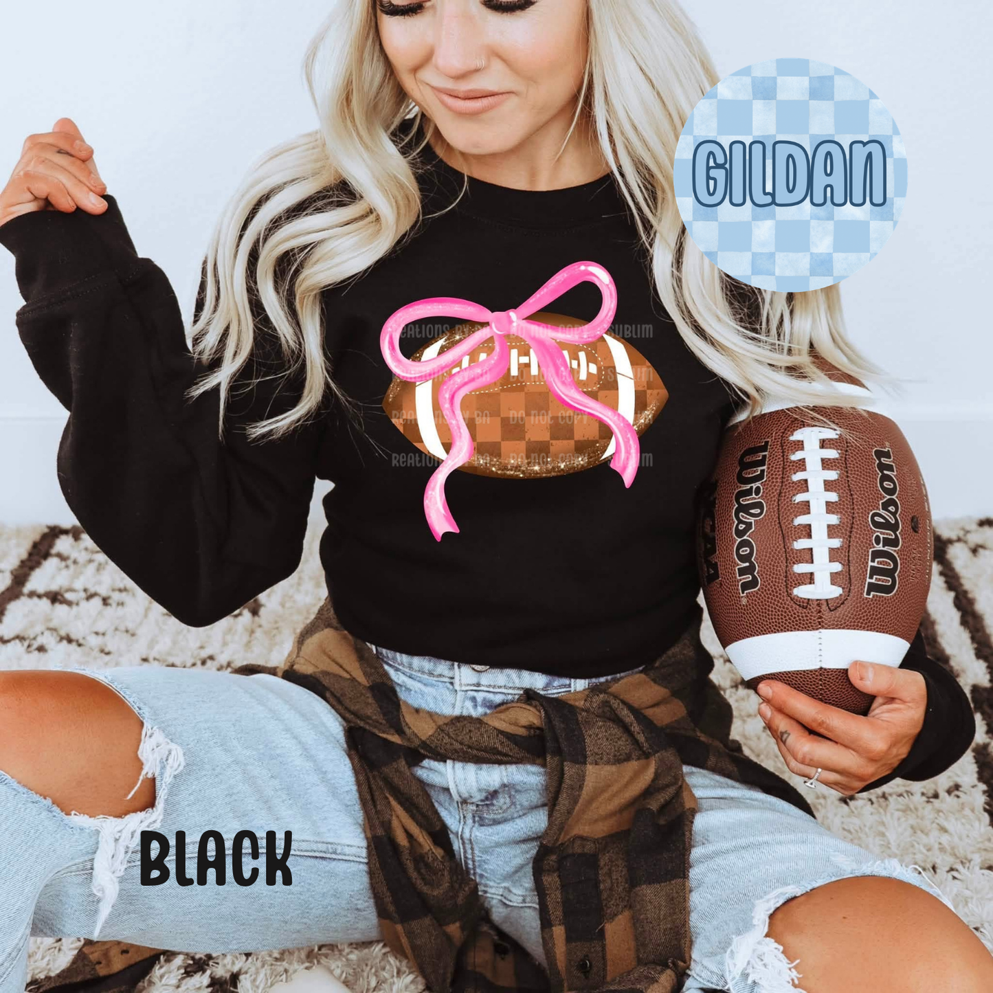 Football and Pink Bow Apparel