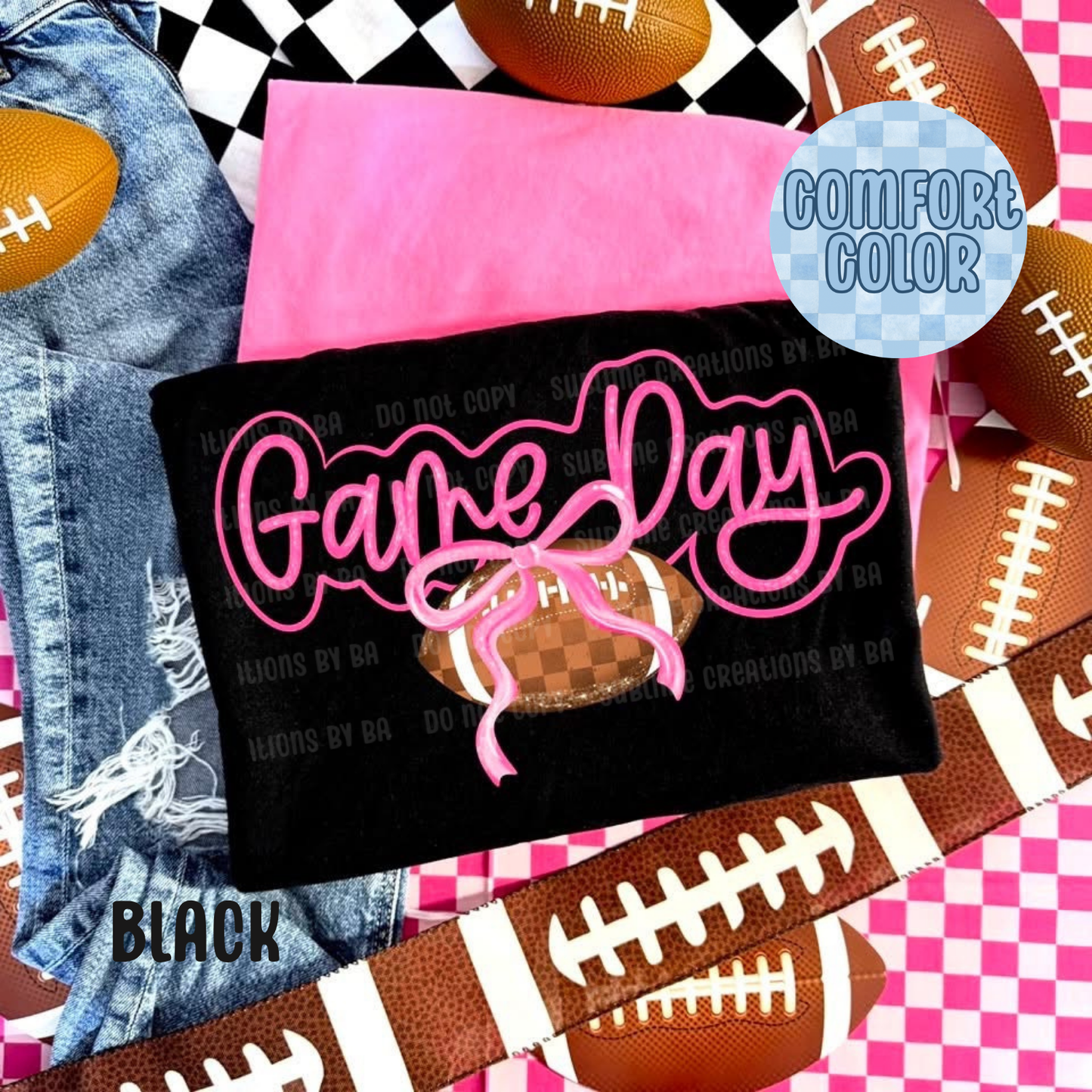 Game Day Pink Cursive Apparel
