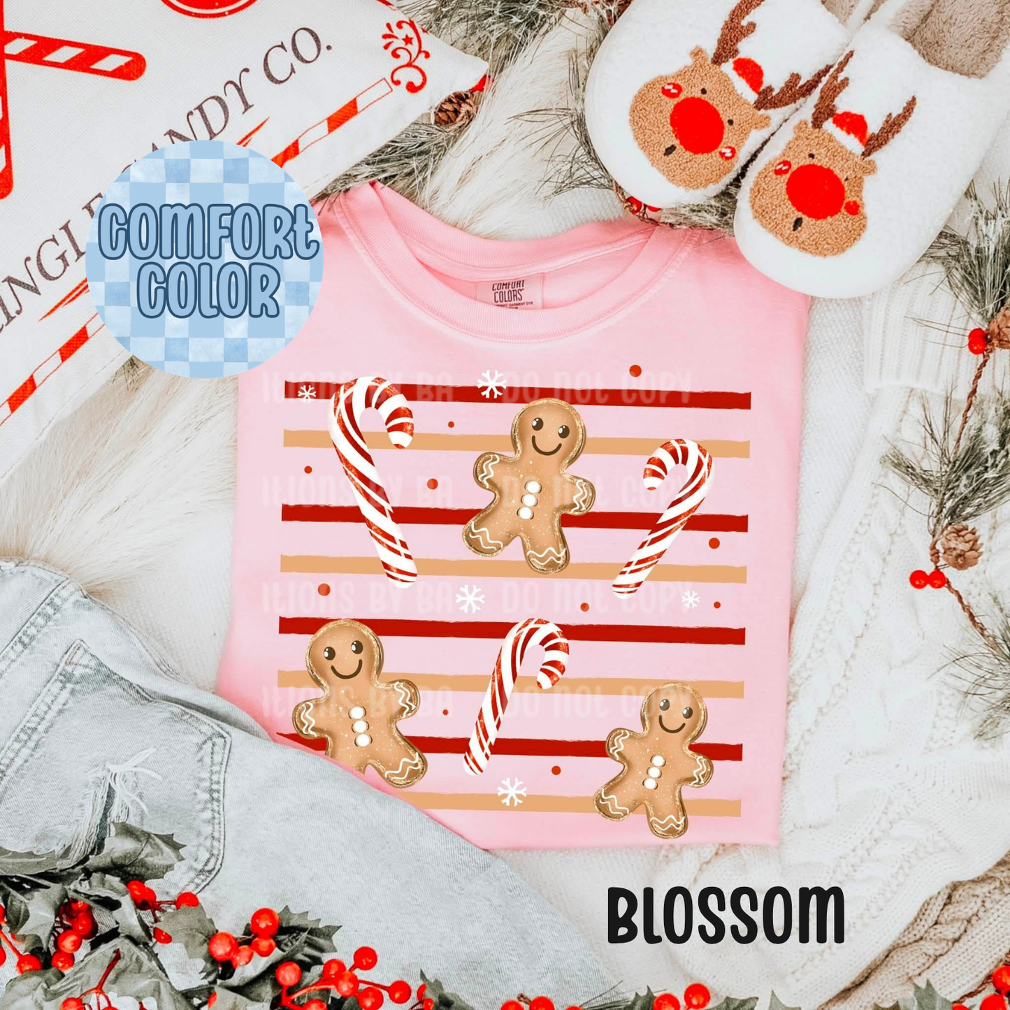Gingerbread and Candy Cane Stripe Apparel
